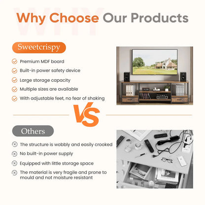 63IN Wooden Tv Stand