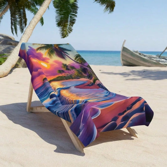 1pc tropical sunset  thick soft beach  towel