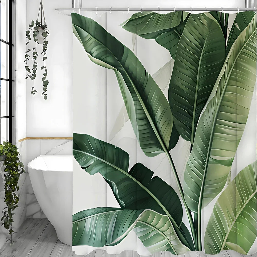 Banana Leaf Shower Curtain, with Hooks