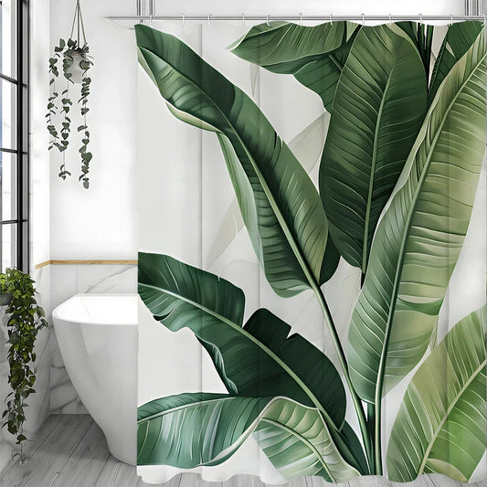 Banana Leaf Shower Curtain, with Hooks