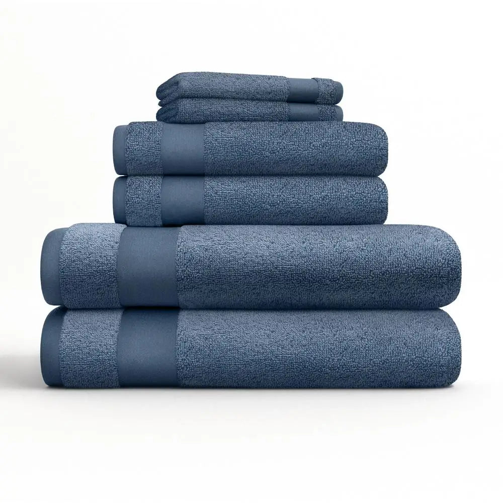 6 Piece Cotton Bath Towel Set