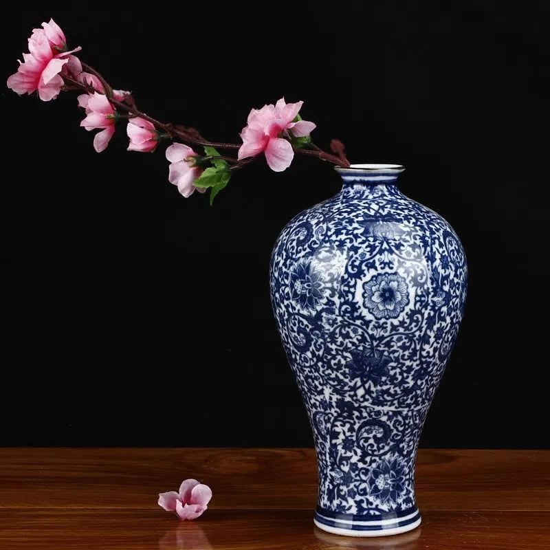 Blue, White Porcelain Flower Vase