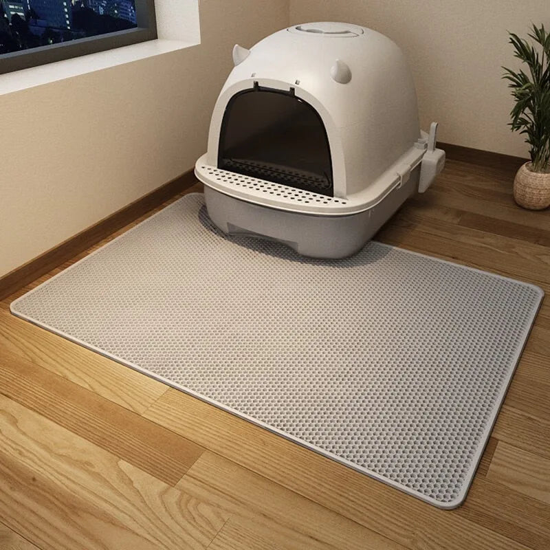 Double layer cat litter mat