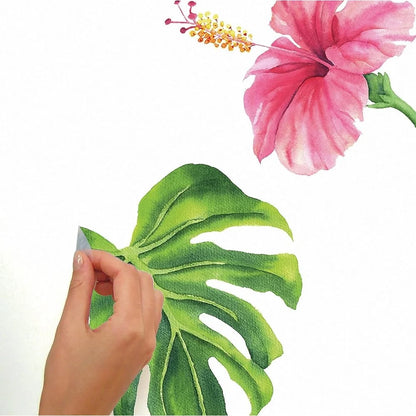 Tropical Hibiscus Flower  Wall Decals