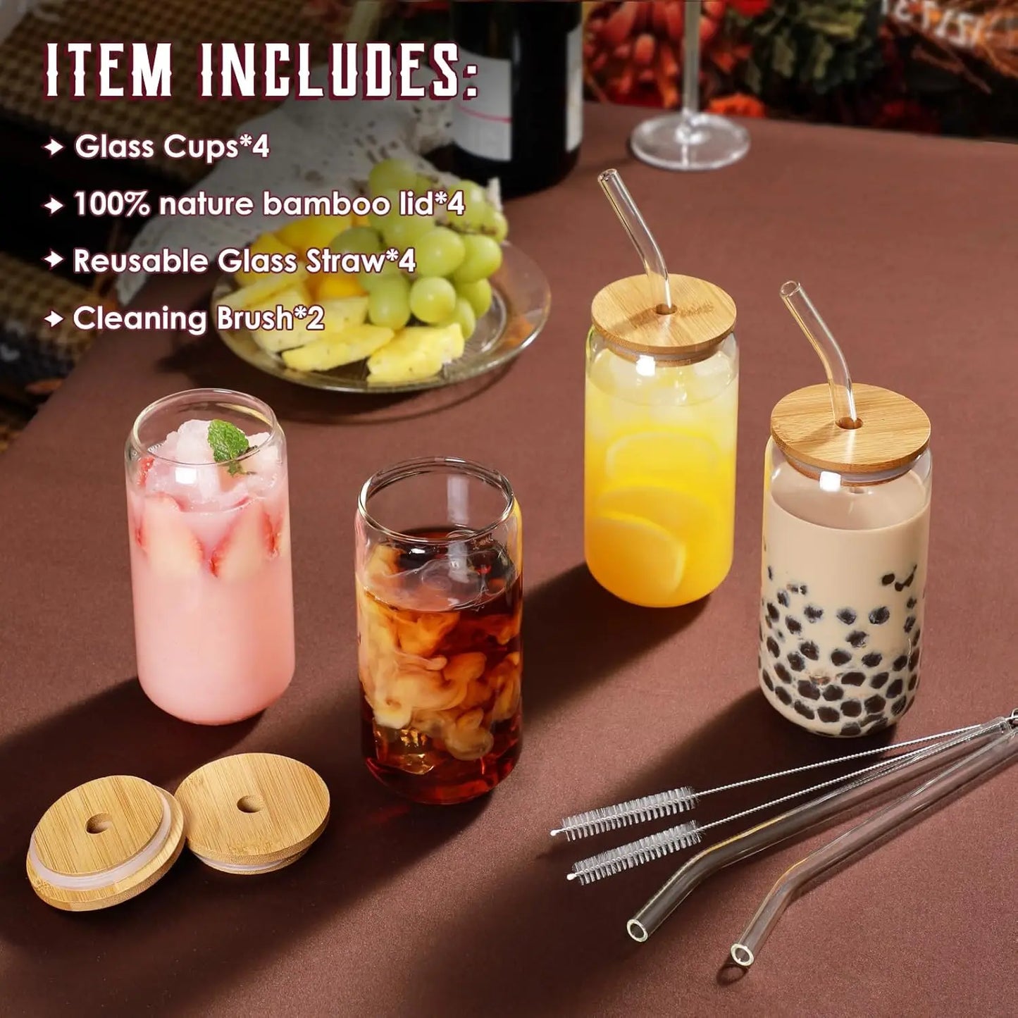 Drinking Glasses with Lids