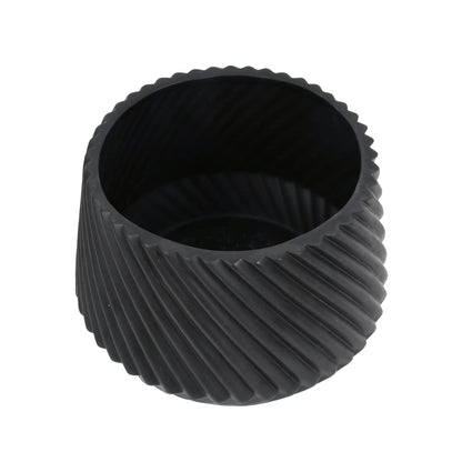 Black Ceramic Planter Pot with Rim, 8-Inch
