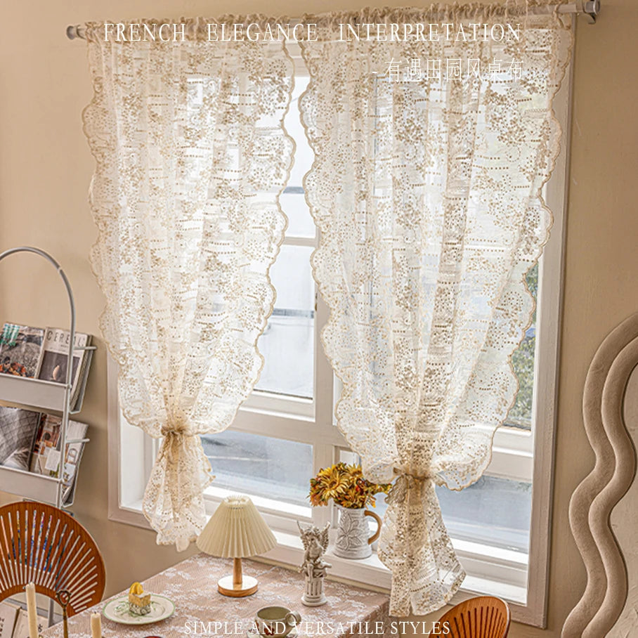 2pcs French Lace Curtains