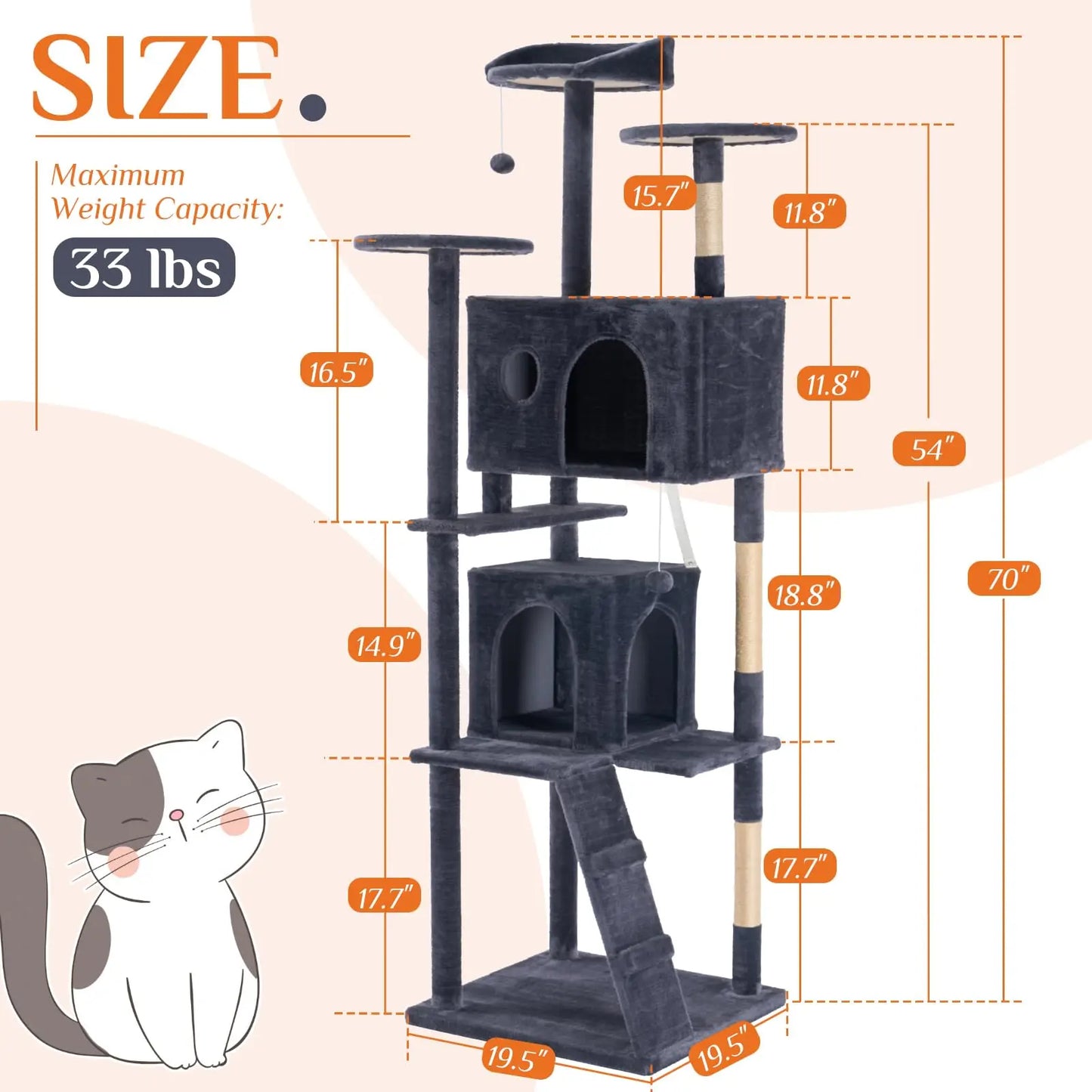 Large Multi Level Cat Climbing Tower