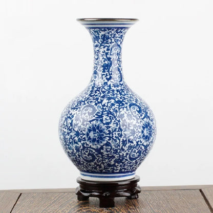Blue, White Porcelain Flower Vase