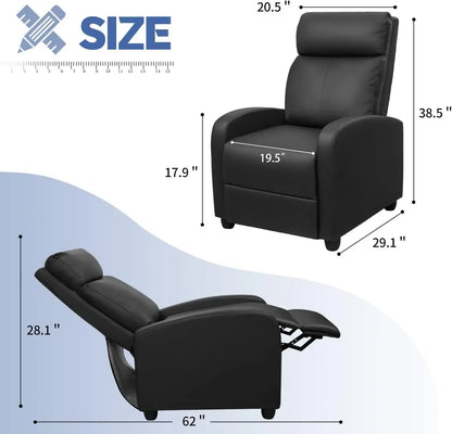 Massage Recliner Chair for Living Room Adjustable PU Leather Reclining Chair Home Theater Seating Modern Winback Single