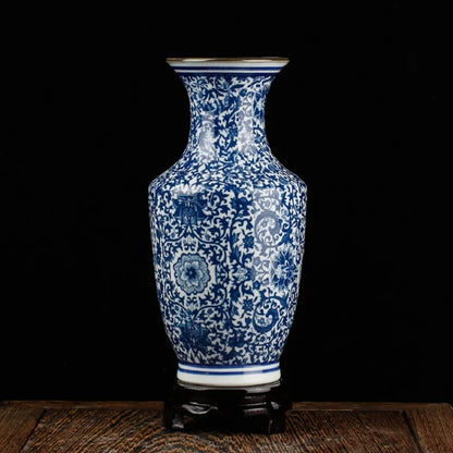 Blue, White Porcelain Flower Vase