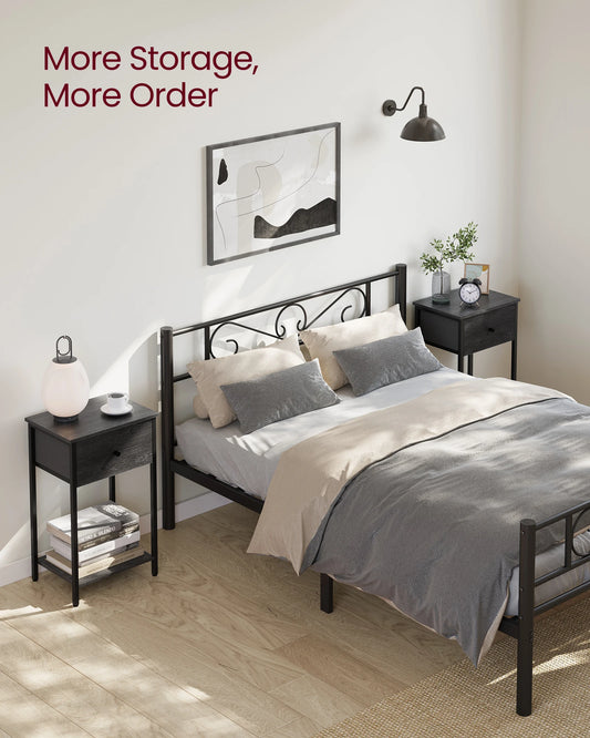 VASAGLE , Side Table with Fabric Drawer,  with Shelf