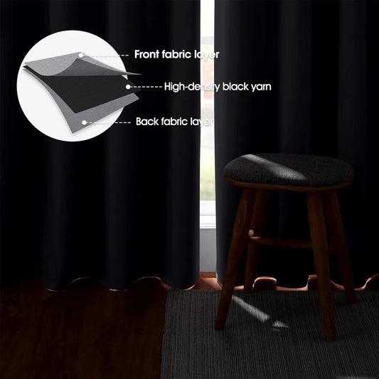 4PCS Blackout Curtains